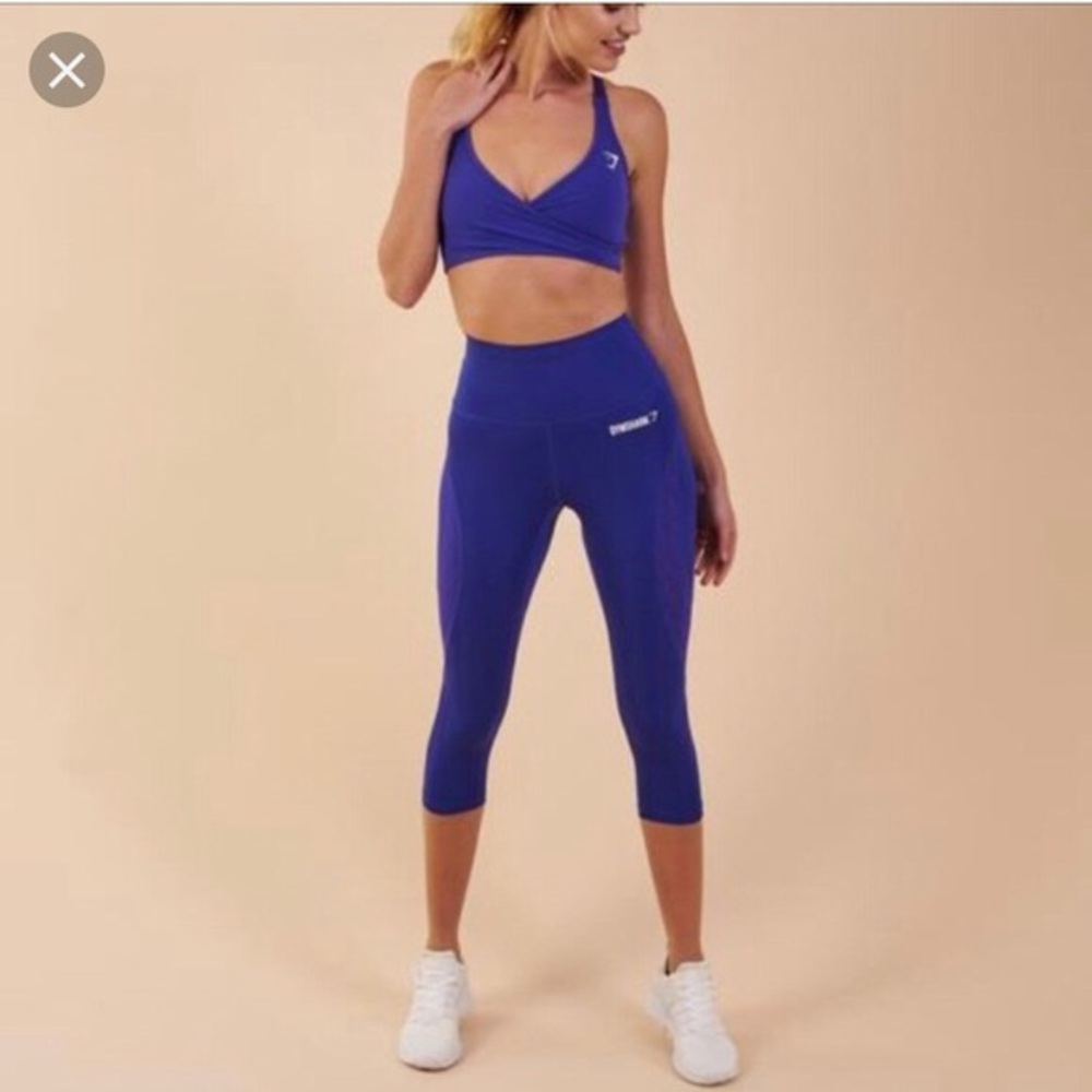 Gymshark Fusion Cropped Leggings - Indigo